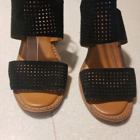 Franco Sarto Sandals Delores Women's 9M Black Suede A47 - Picture 5 of 8